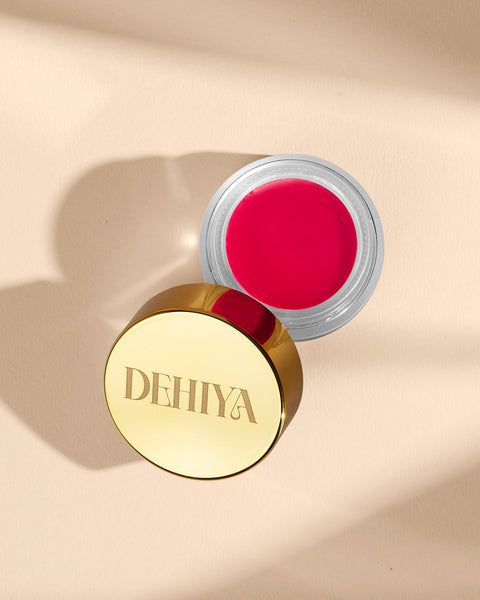 DEHIYA Lip and Cheek Pot with Gold Cap, Coquette - Fuchsia