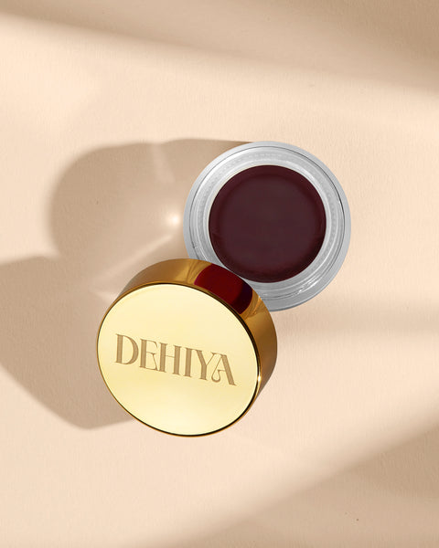 DEHIYA Lip and Cheek Pot with Gold Cap, Warrior - Deep Blackberry