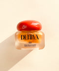 Rounded square frosted jar with red cap, DEHIYA Alia Argan Beldi Cleanser