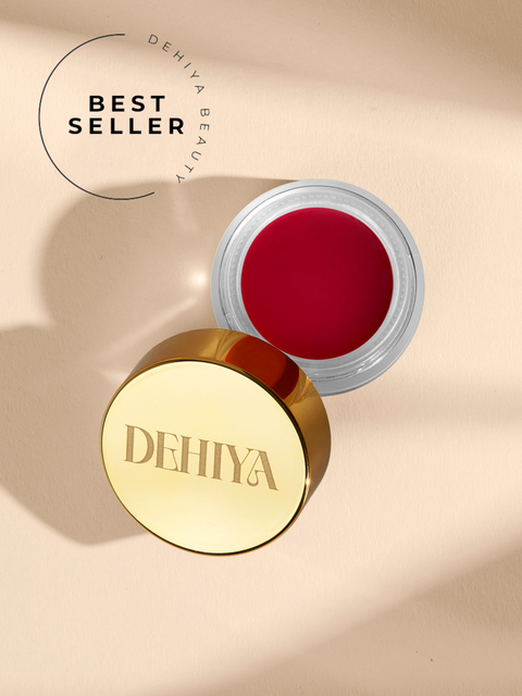 DEHIYA Lip and Cheek Pot with Gold Cap, The Queen - True Red