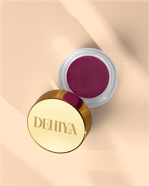 DEHIYA Lip and Cheek Pot with Gold Cap, Jezebel - Deep Fuchsia